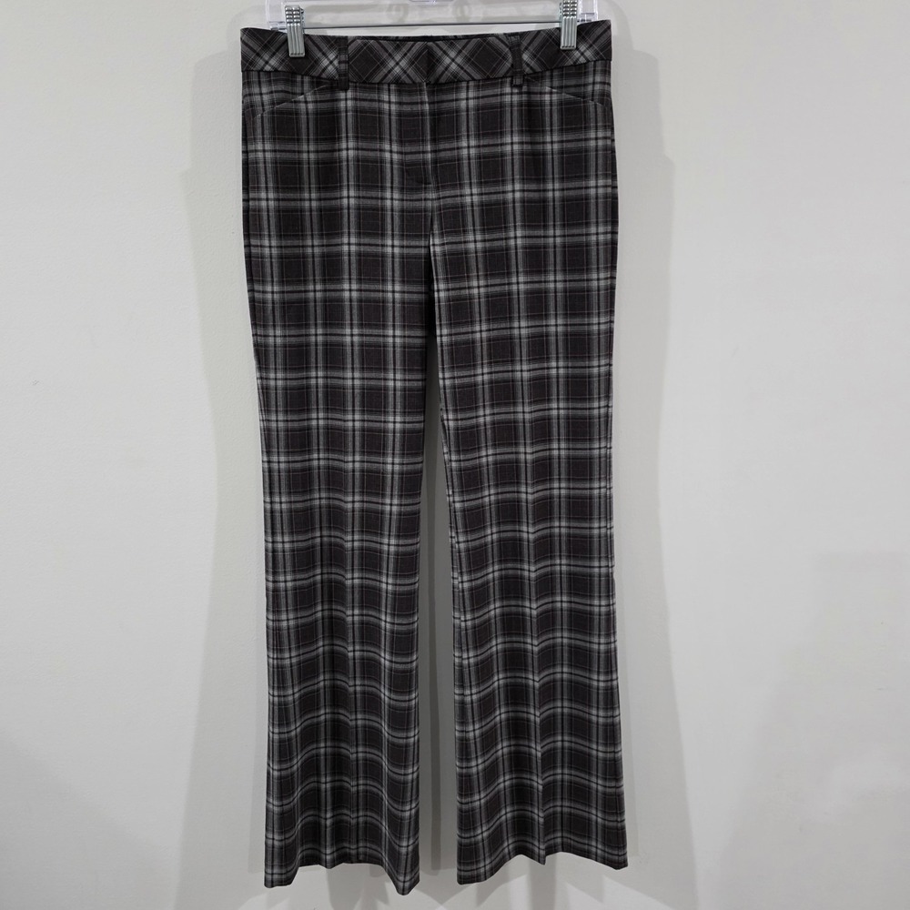 Express Womens Editor‎ Pants Size 4 Plaid Flare Leg Business Casual Office Work